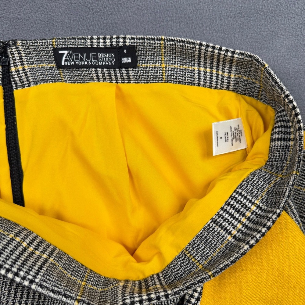 New York & Company Plaid Ruffle Mermaid Flare Skirt Grunge Y2K Academia Size 6 - Picture 7 of 13
